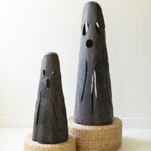 Set of Two Rustic Iron Ghost Luminaries