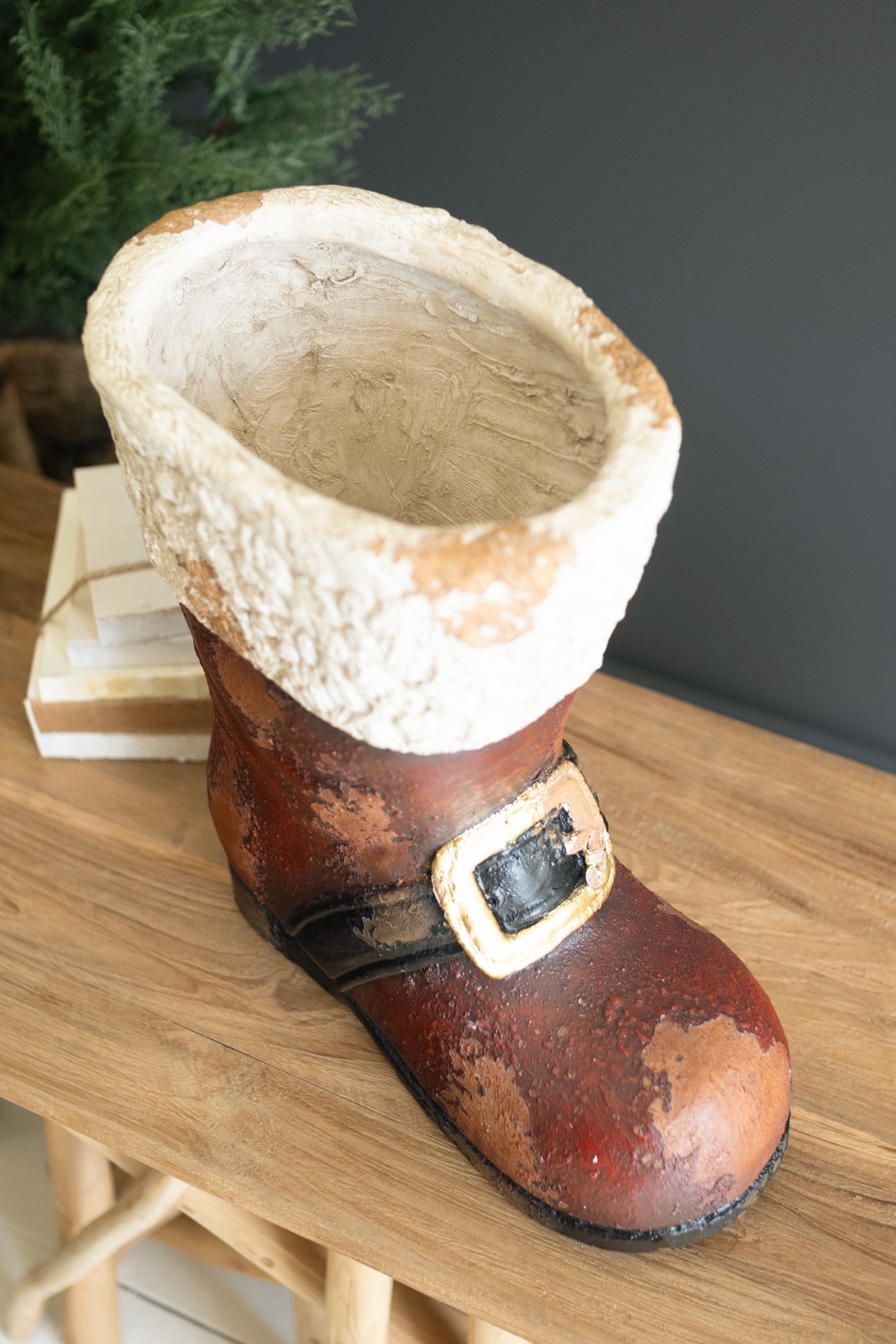 Faux Concrete Santa Boot