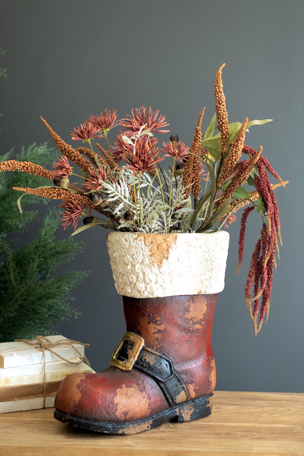 Faux Concrete Santa Boot