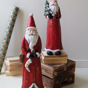 Set of Two Resin Santas