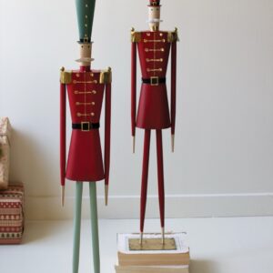 Set of Two Painted Metal Christmas Soldiers
