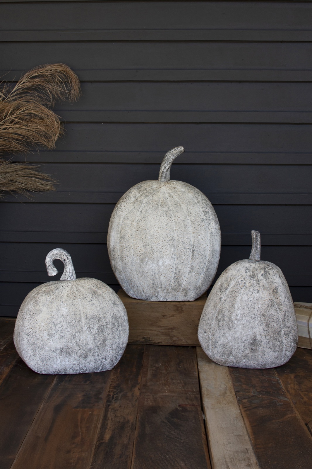Set of Three Rustic Metal Pumpkins