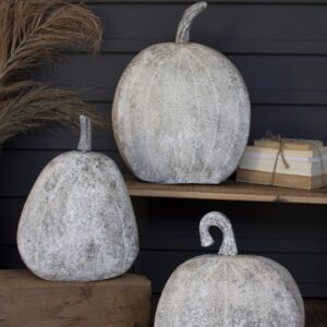 Set of Three Rustic Metal Pumpkins