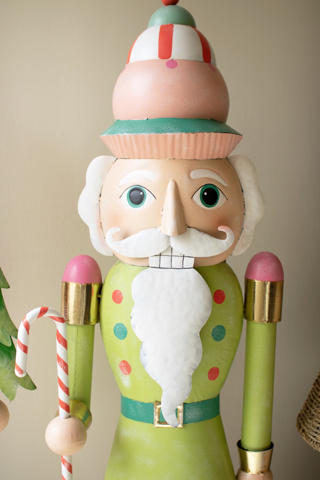 Set of Two Life Size Painted Metal Nutcrackers