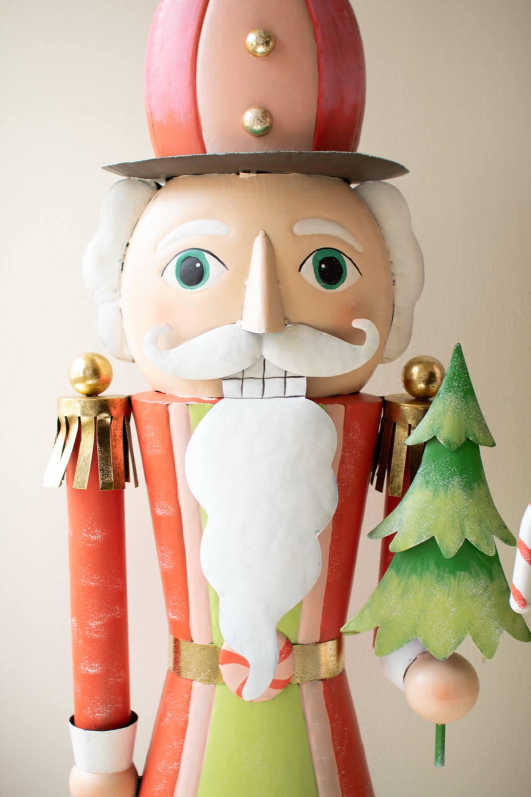 Set of Two Life Size Painted Metal Nutcrackers