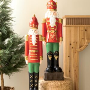 Set of Two Faux Concrete Christmas Soldiers