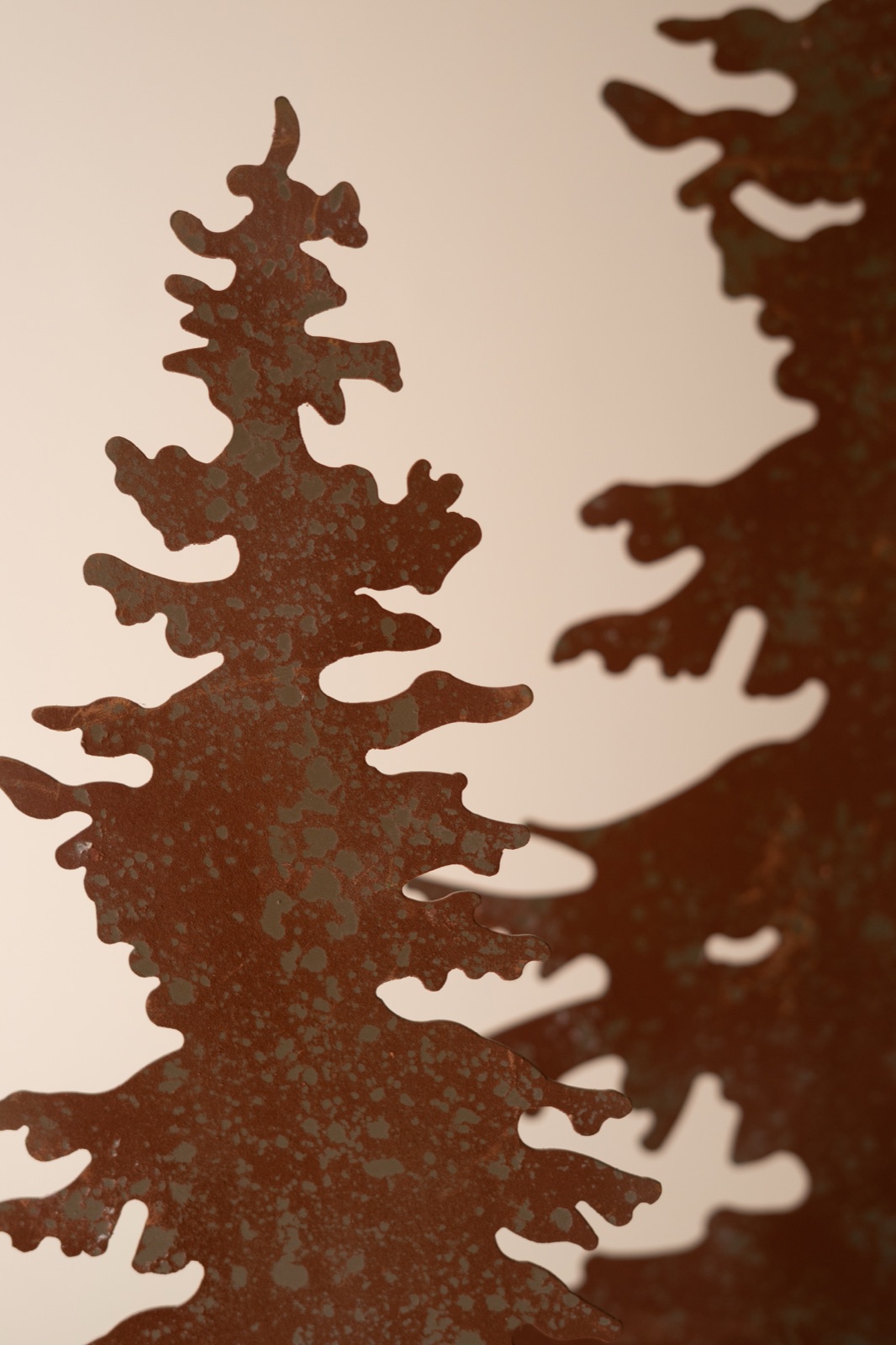 Set of Four Rustic Metal Christmas Trees and Reindeer