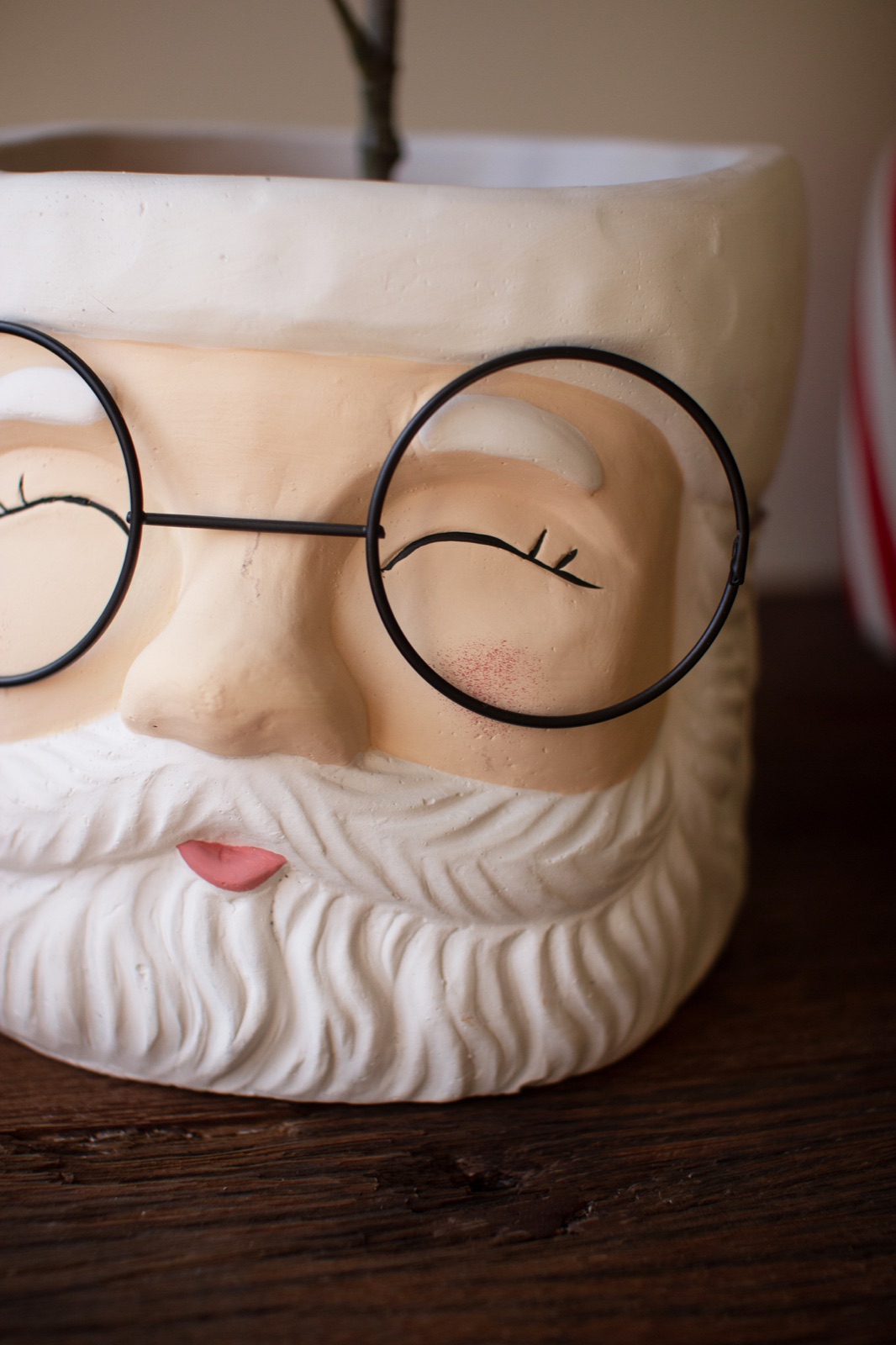 Set of Two Concrete Santa Planters