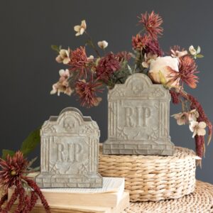 Set of Two Halloween Cement Rip Planters