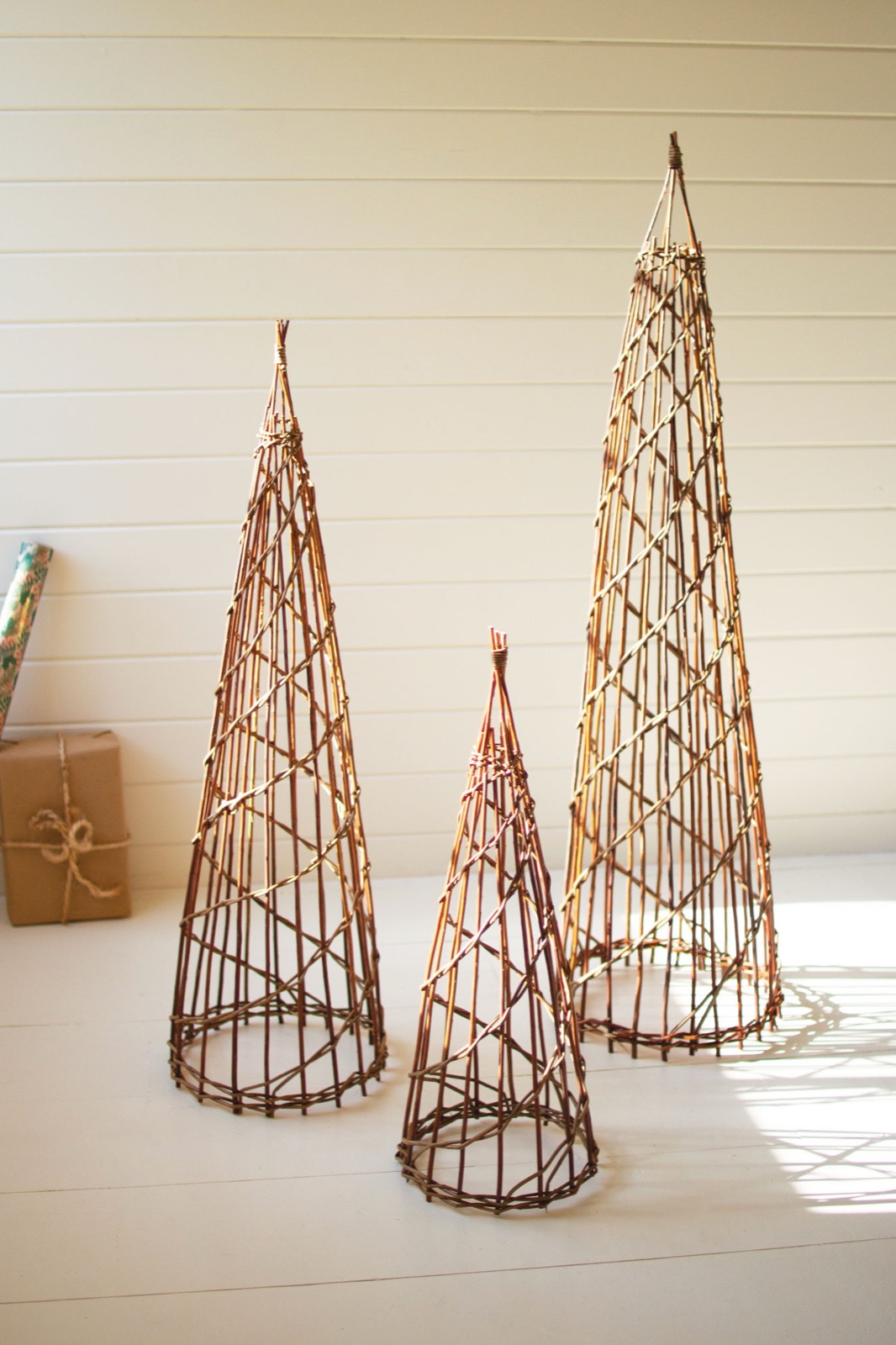 Set of Three Nesting Twig Christmas Trees