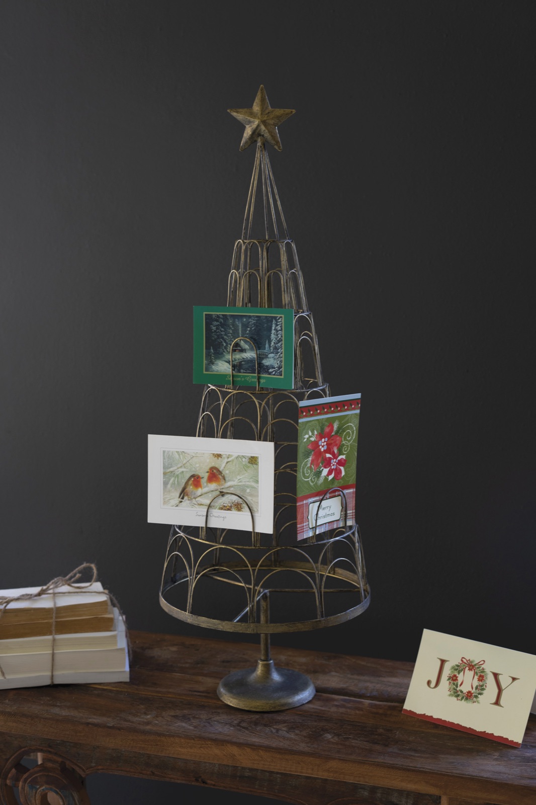 Metal Christmas Tree Card Holder
