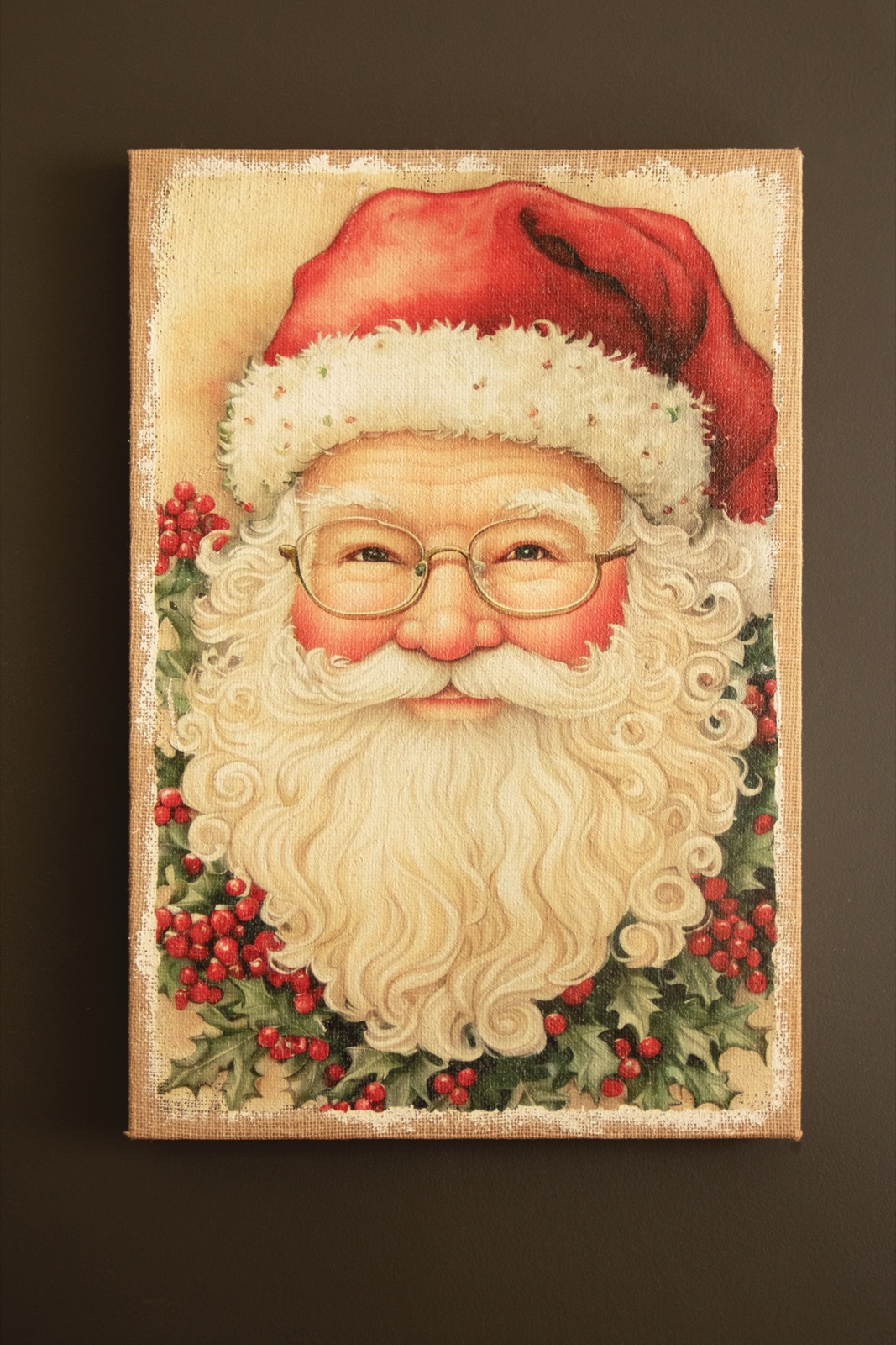 Canvas Paint Over Print Santa