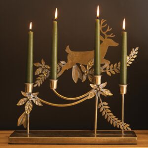 Metal Reindeer Taper Candelabra