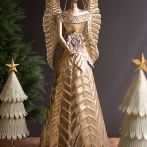Large Table Top Metal Christmas Angel - 39"t