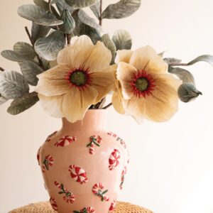 Ceramic Vase with Peppermint Detail