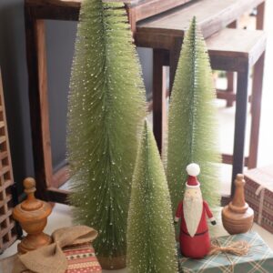 Set of Three Giant Bottle Brush Christmas Trees