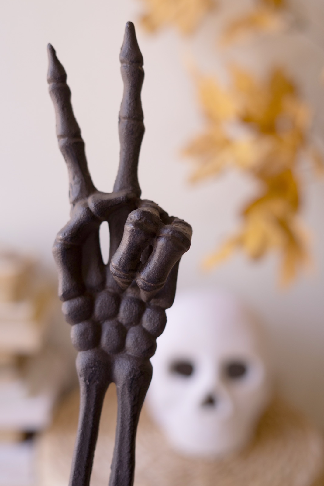 Cast Iron Skeleton Arm - Peace
