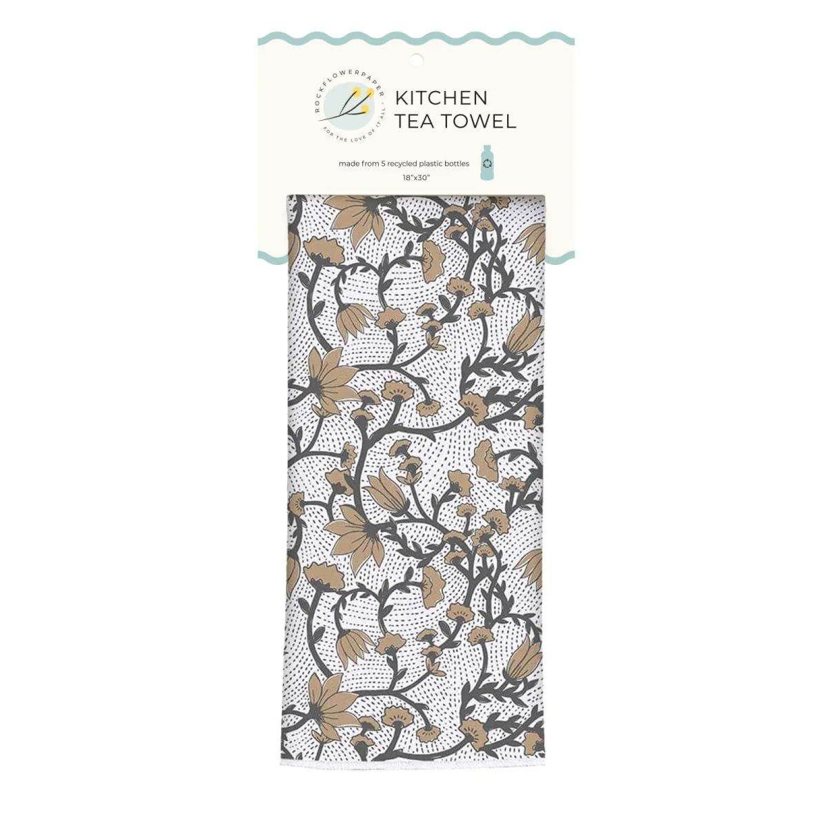 Fleur Tan Eco Kitchen Tea Towel - Image 3