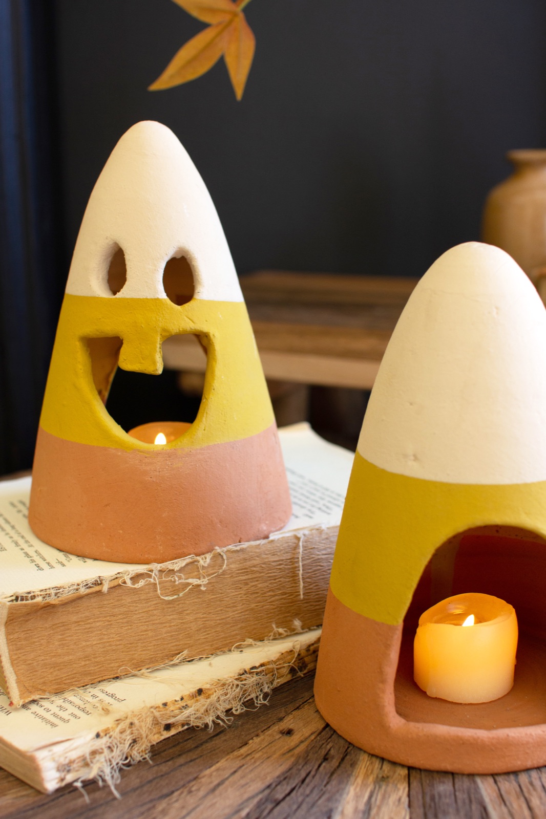 Set of Two Candy Corn Lanterns