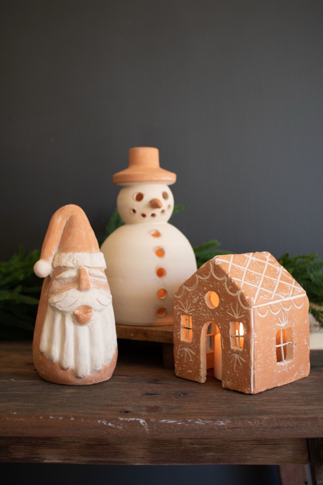 Ivory and Terracotta Snowman Luminary (min 2)
