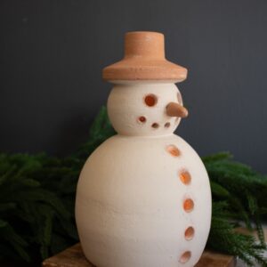 Ivory and Terracotta Snowman Luminary (min 2)