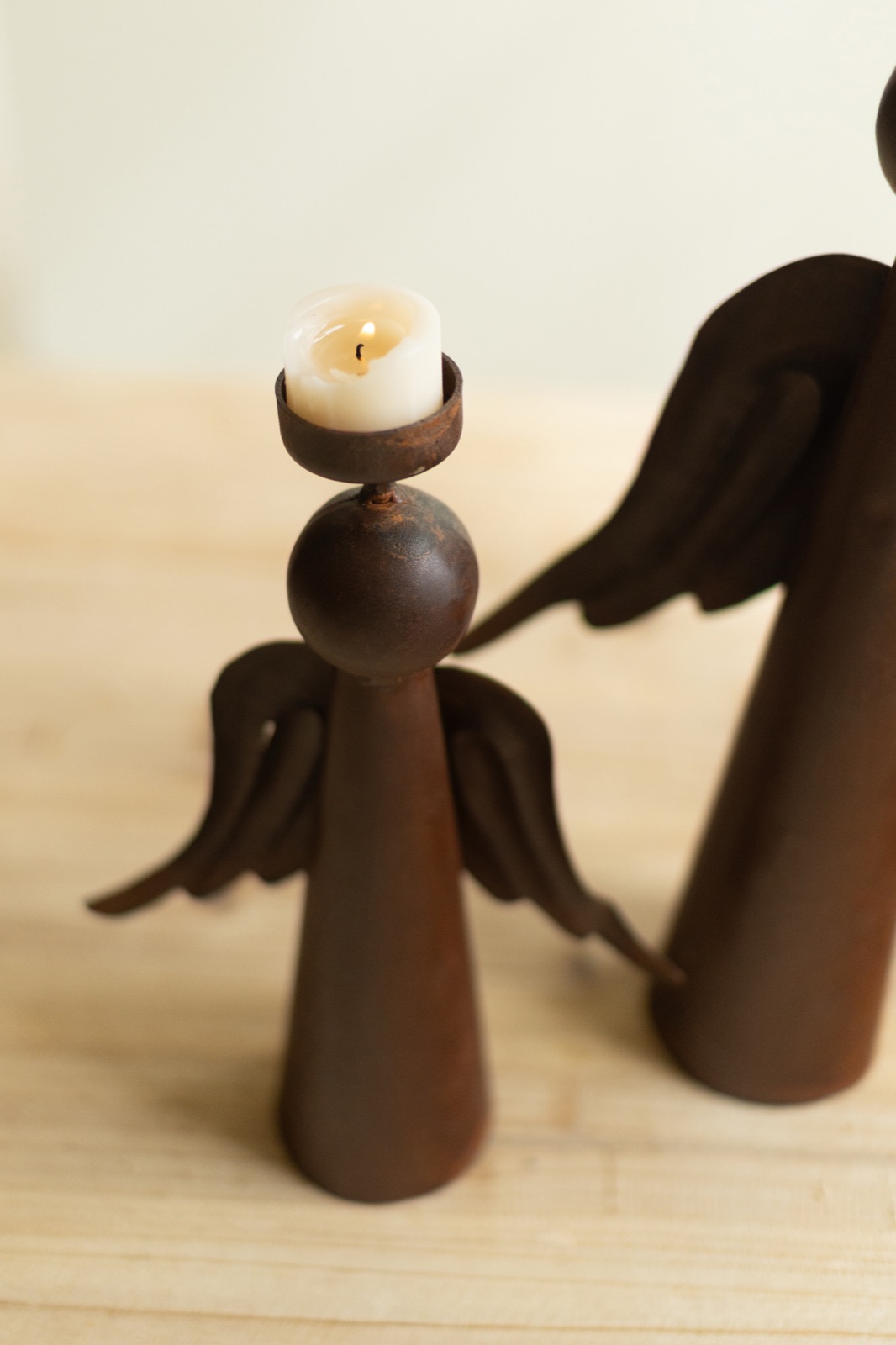 Set of Three Rustic Iron Angels