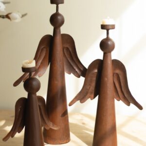 Set of Three Rustic Iron Angels