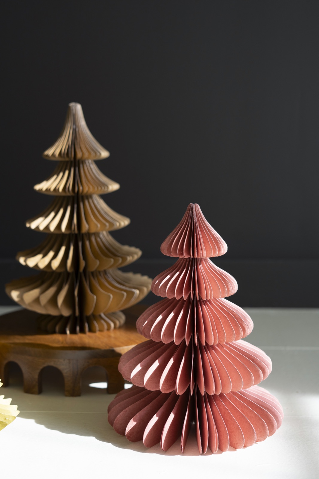 Set of Six Jewel Tone Accordion Paper Christmas Trees