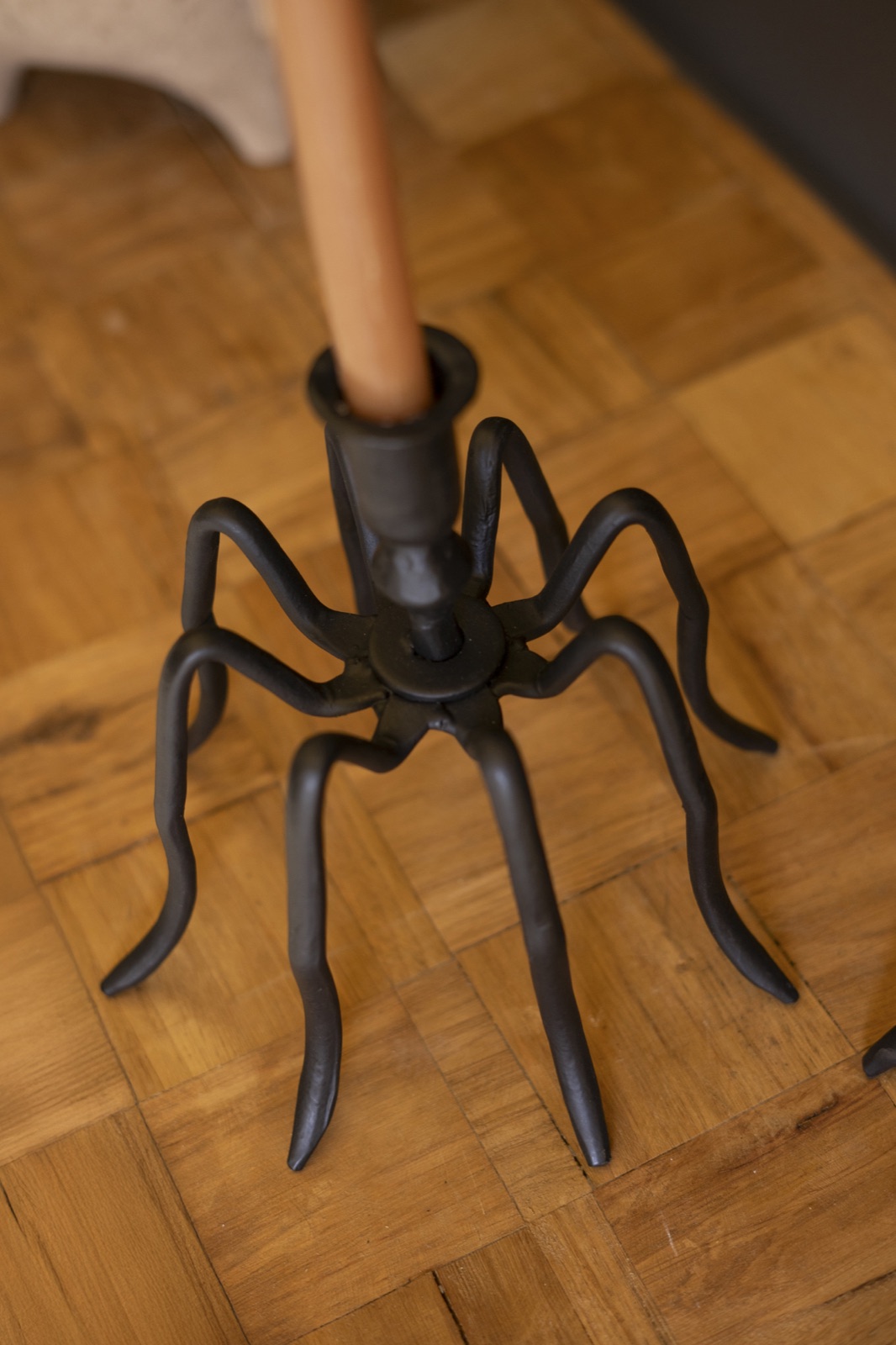 Set of Two Spider Taper Candle Holders