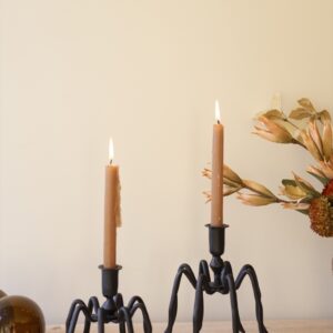 Set of Two Spider Taper Candle Holders