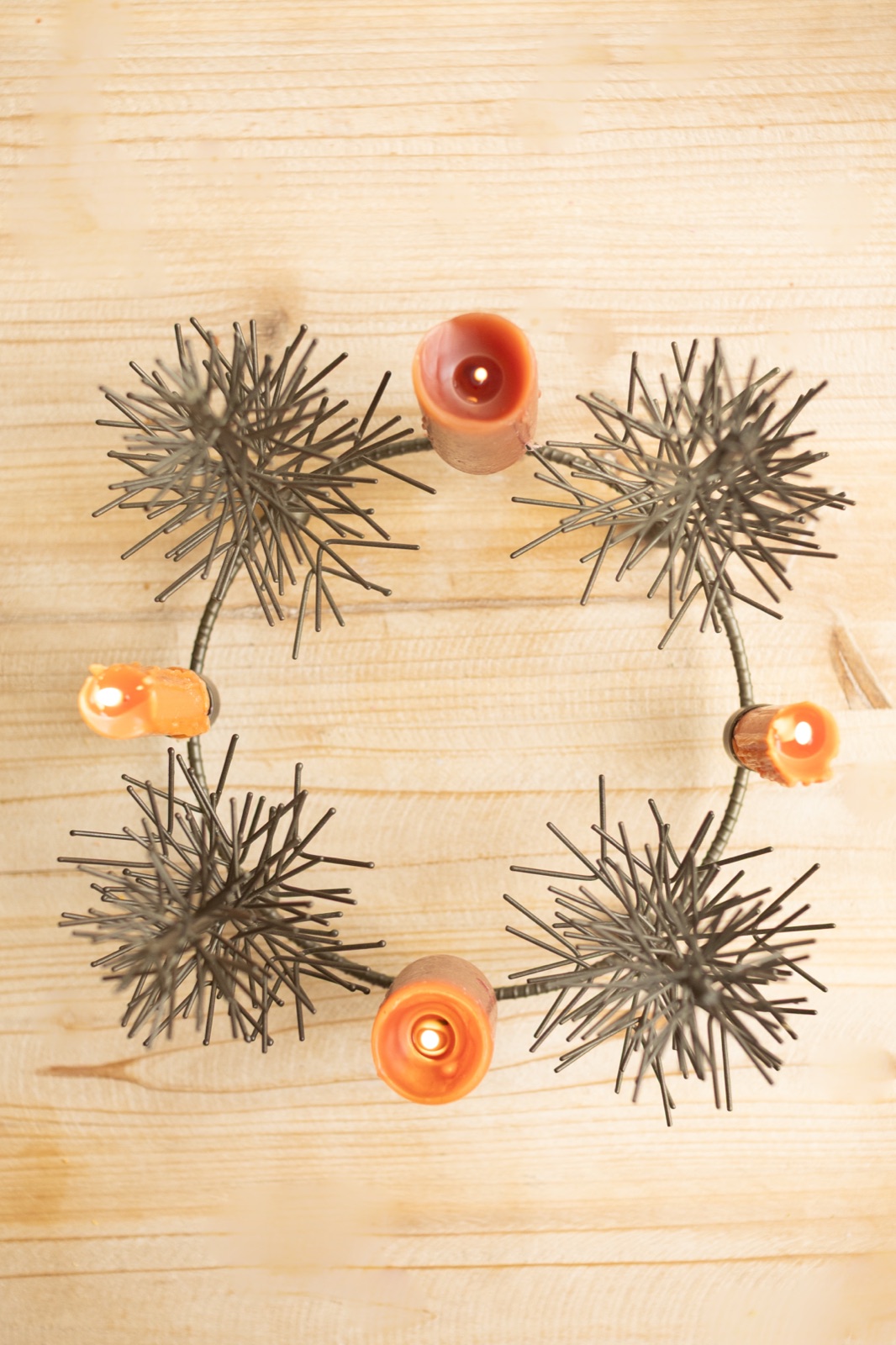 Round Wire Christmas Trees Tabletop Taper Candelabra