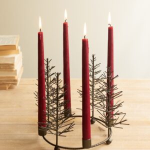 Round Wire Christmas Trees Tabletop Taper Candelabra