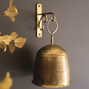 Antique Brass Bell and Wall Bracket