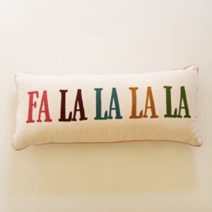 Velvet Embroidery Pillow - Falalalala