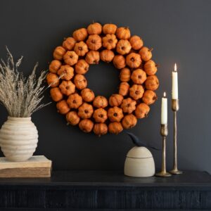 Orange Faux Pumpkin Wreath