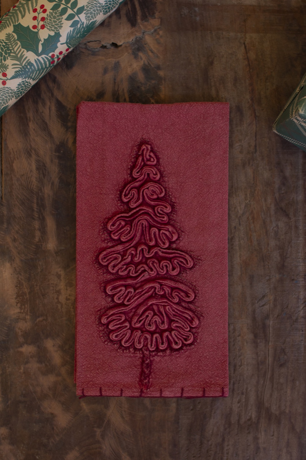 Set of Three Christmas Tree Kitchen Towels