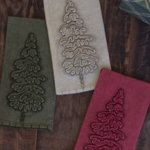 Set of Three Christmas Tree Kitchen Towels