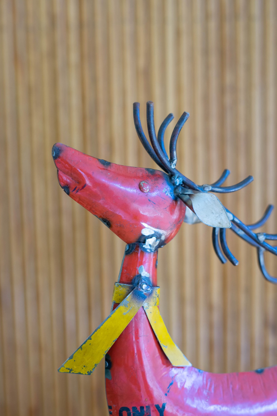 Set of Two Recycled Metal Deer - One Each Color