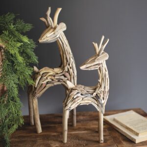 Set of Two Driftwood Reindeer