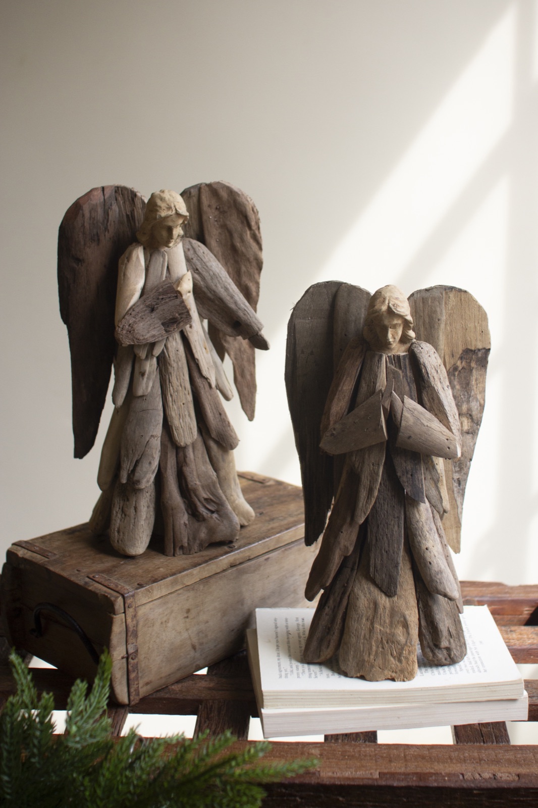 Set of Two Driftwood Angels
