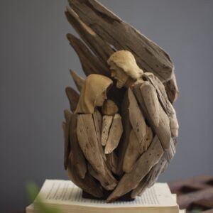 Driftwood Mary Joseph and Jesus with Wing