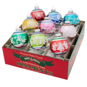 Christmas Confetti 2.5in. Signature Flocked Rounds, 9 Count