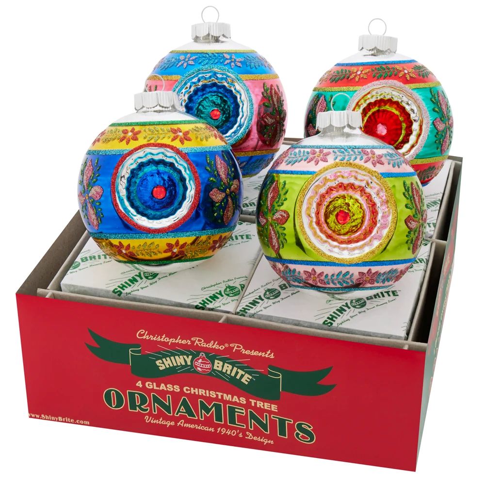 Christmas Confetti 4in. Rounds with Reflector, 4 Count