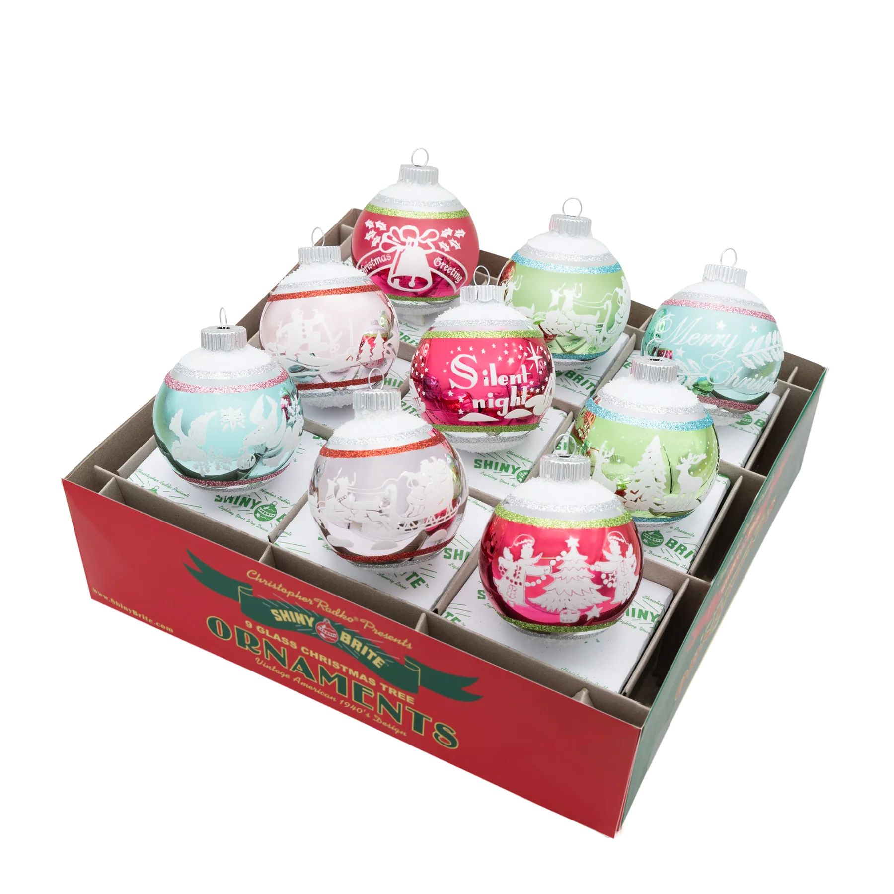 Festive Fete 2.5in. Signature Flocked Rounds, 9 Count