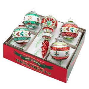 Holiday Splendor 3.25in. Decorated Rounds &a 7in. Shape, 5 Count