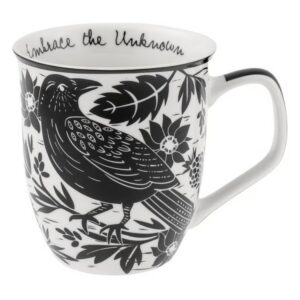 Raven Black & White Boho Mug