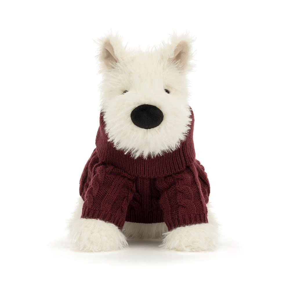 Jellycat Munro Scottie Dog Winter Jumper Outfit - Image 4