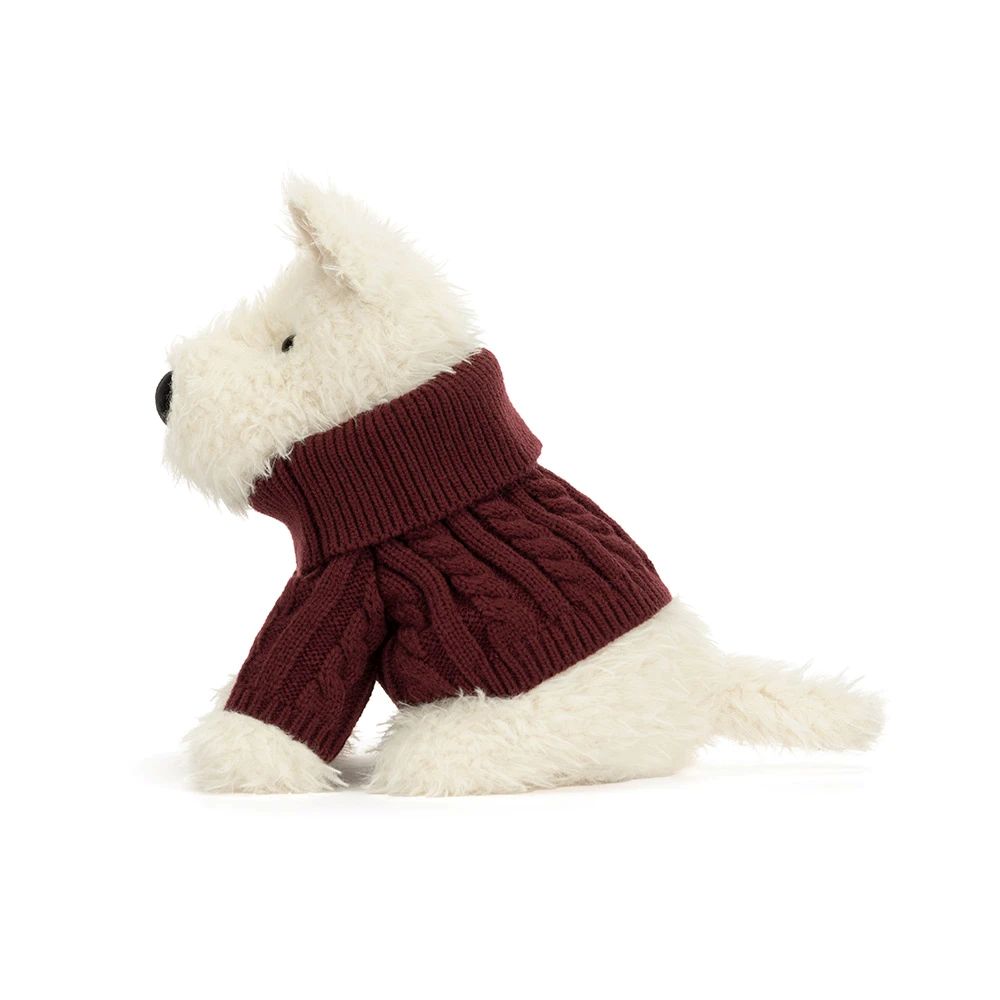 Jellycat Munro Scottie Dog Winter Jumper Outfit - Image 2