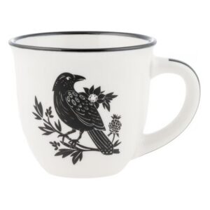 Raven Boho Black & White Espresso Mug