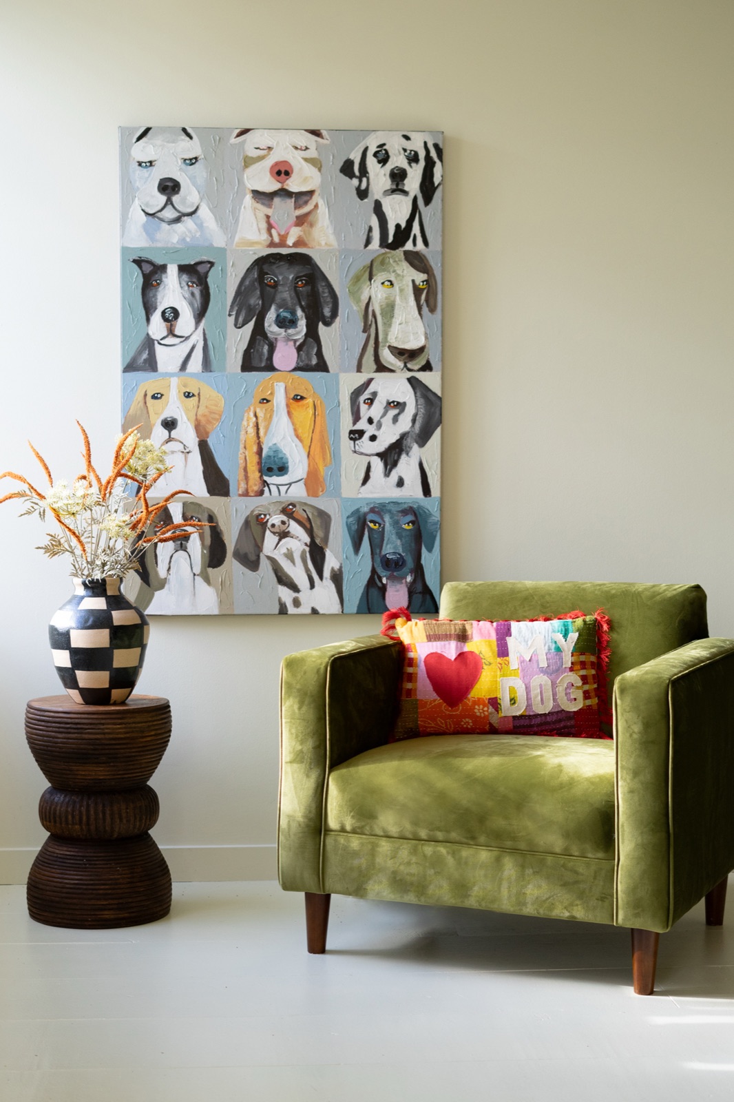 12 Emotional Dogs Acrylic Painting
